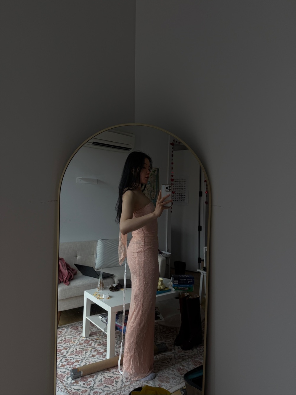 Lucy in the Sky Blush Pink Lace Slip Gown